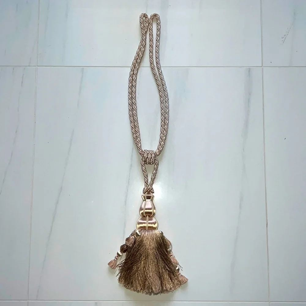 Champagne and Blush Color Rope Trim Tassle Holdback